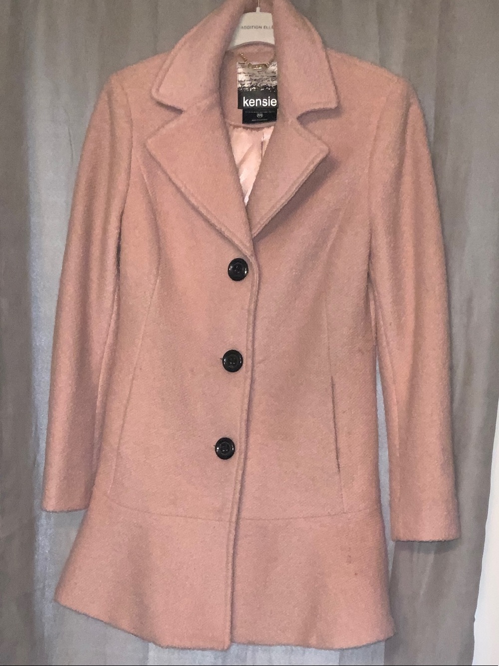 Kensie Blush Pink Wool-Blend  Coat